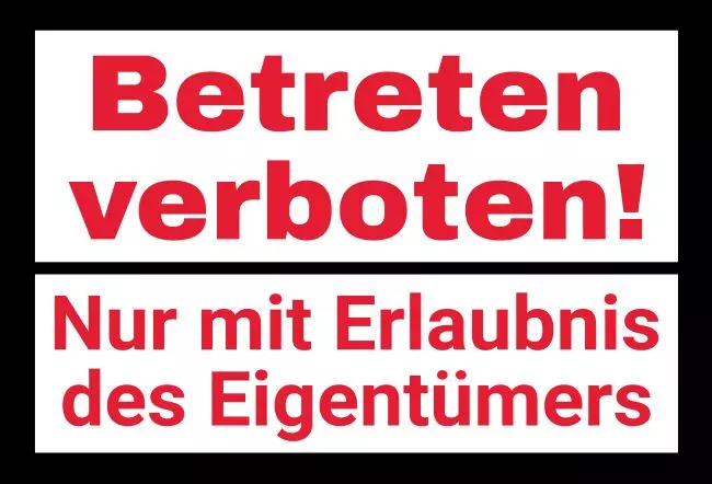 Warnschild Zutritt verbotenWarnung - Zutritt verboten Betreten Verboten Bild