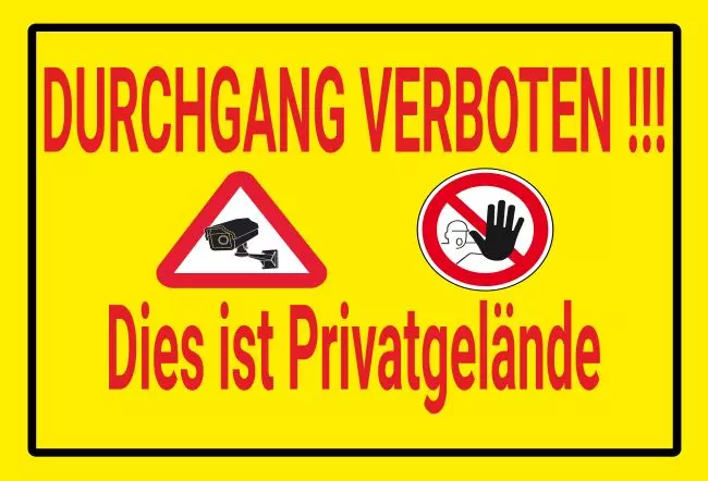 Warnschild Zutritt verbotenWarnung - Zutritt verboten Durchgang verboten! Bild