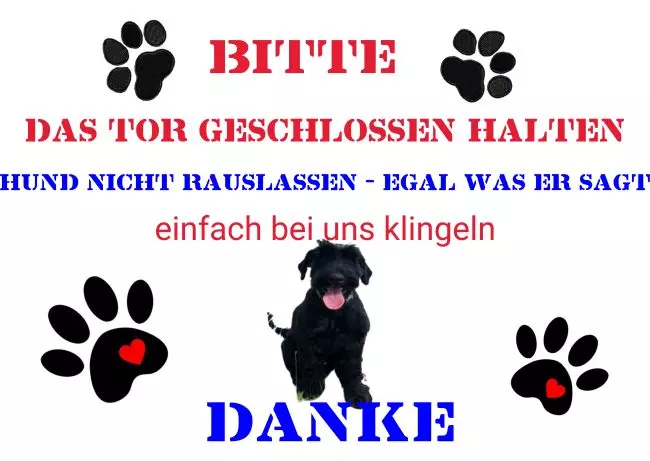 Warnschild Zutritt verbotenWarnung - Zutritt verboten Hund nicht rauslassen Bild