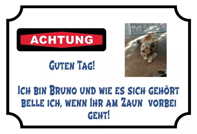 Warnschild Zutritt verbotenWarnung - Zutritt verboten Hundeschild Bello Bild