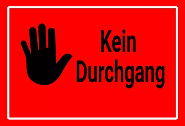 Warnschild Zutritt verboten Warnung - Zutritt verboten Kein Druchgang Bild