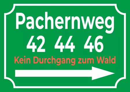 Warnschild Zutritt verbotenWarnung - Zutritt verboten Kein Druchgang zum Pachernweg Bild