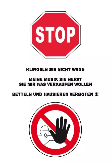 Warnschild Zutritt verboten Warnung - Zutritt verboten Klingeln Sie nicht wenn.... Bild