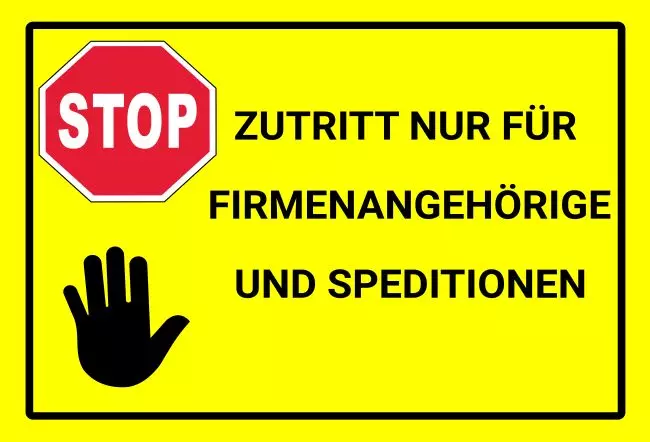 Warnschild Zutritt verboten Warnung - Zutritt verboten Nur für Firmenangehörige Bild