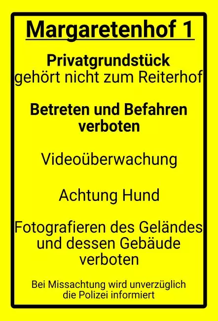 Warnschild Zutritt verbotenWarnung - Zutritt verboten Privatgrundstück Bild