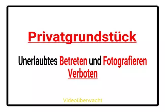 Warnschild Zutritt verboten Warnung - Zutritt verboten Privatgrundstück Bild