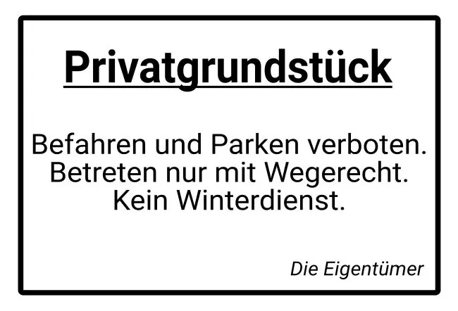 Warnschild Zutritt verbotenWarnung - Zutritt verboten Privatgrundstück Bild