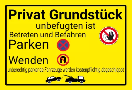 Warnschild Zutritt verbotenWarnung - Zutritt verboten PRIVATGRUNDSTÜCK Bild