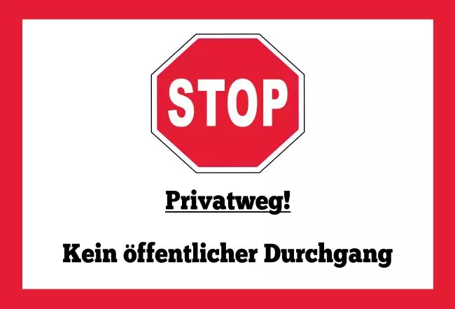 Warnschild Zutritt verbotenWarnung - Zutritt verboten Privatweg Bild