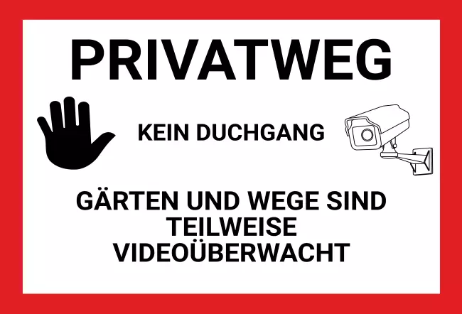 Warnschild Zutritt verboten Warnung - Zutritt verboten PRIVATWEG Bild