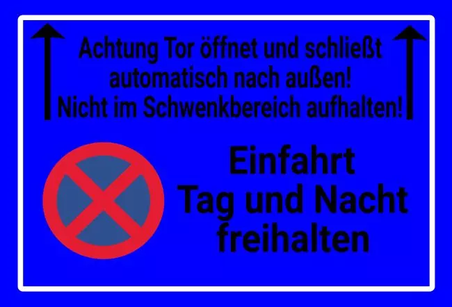 Warnschild Zutritt verbotenWarnung - Zutritt verboten Tor öffnet Bild