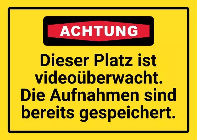 Warnschild Zutritt verboten Warnung - Zutritt verboten Videoüberwachung Bild