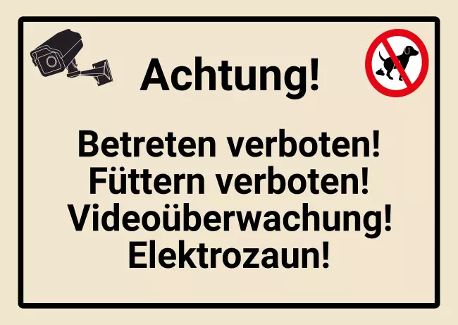 Warnschild Zutritt verbotenWarnung - Zutritt verboten Vorischt Elektrozaun Bild