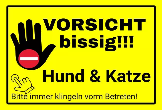 Warnschild Zutritt verboten Warnung - Zutritt verboten Vorsicht bissig Bild