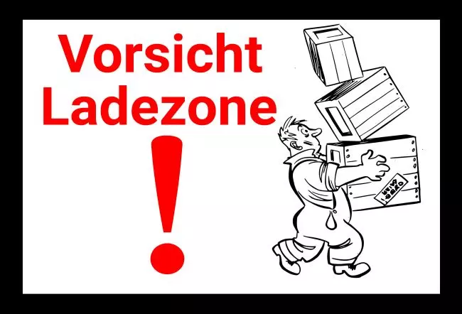 Warnschild Zutritt verbotenWarnung - Zutritt verboten Vorsicht Ladezone Bild