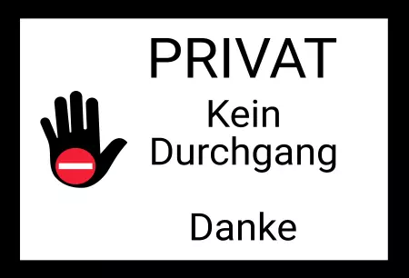 Warnschild Zutritt verbotenWarnung - Zutritt verboten PRIVAT - Kein Druchgang Bild