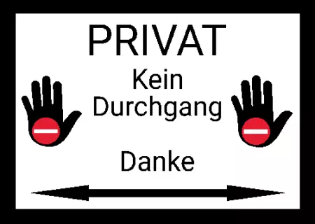 Warnschild Zutritt verboten Warnung - Zutritt verboten Privat - Kein Durchgang Bild
