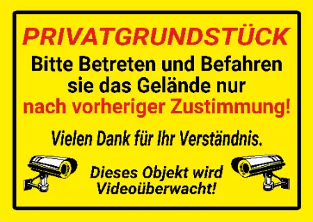Warnschild Zutritt verboten Warnung - Zutritt verboten PRIVATGRUNDSTÜCK Bild